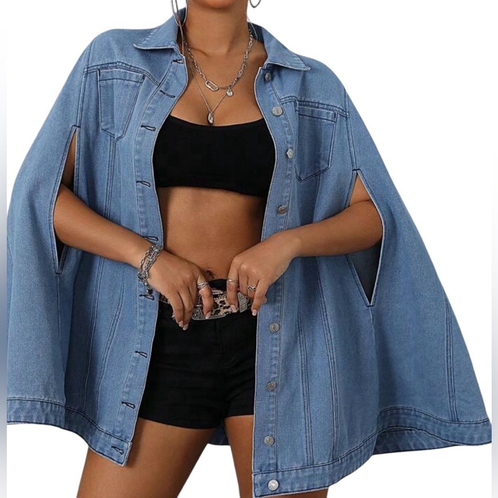 SHEIN Light Blue Denim Jacket - Picture 2 of 8